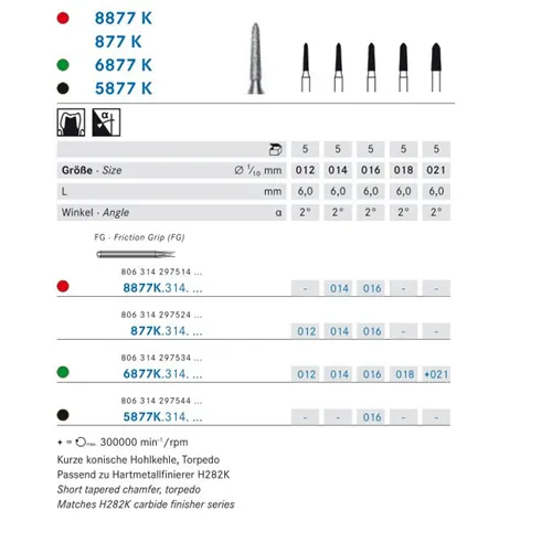KOMET FG DIAMANT 6877K018 (5st)