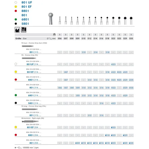 KOMET FG DIAMANT 8801/012 (5st)