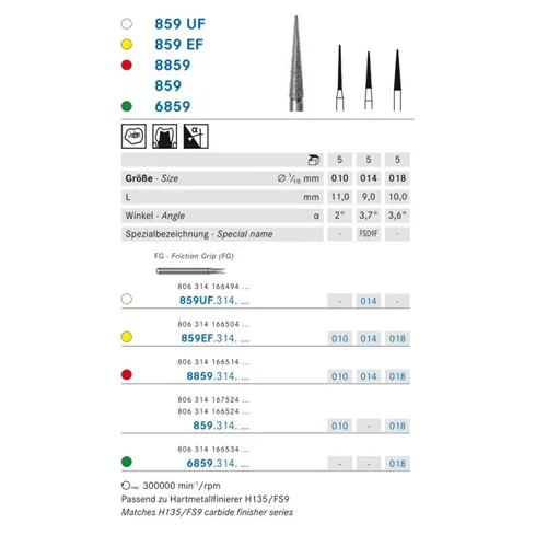 KOMET FG DIAMANT 859EF018 (5st)