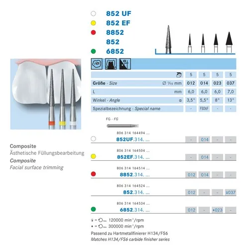 KOMET FG DIAMANT 852EF014 (5st)