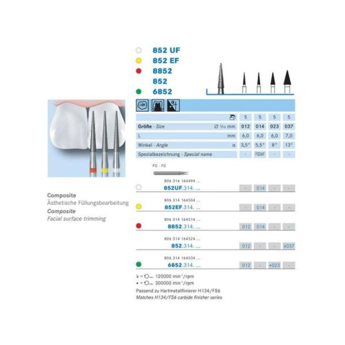 KOMET FG DIAMANT 852UF014 (5st)