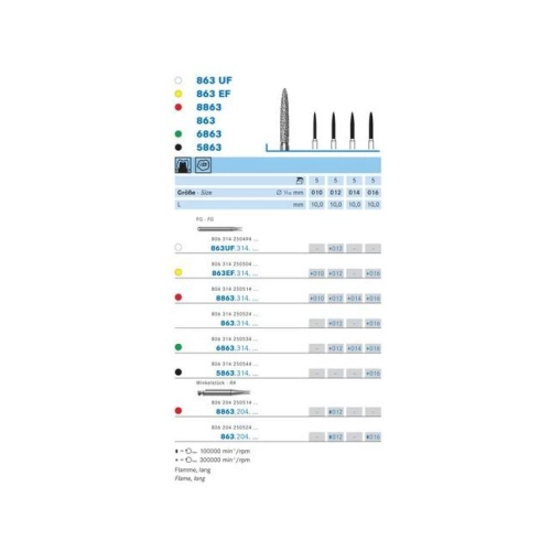 KOMET FG DIAMANT 863EF016 (5st)