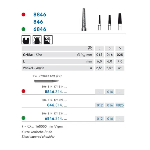 KOMET FG DIAMANT 846/016 (5st)