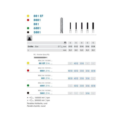 KOMET FG DIAMANT 881EF014 (5st)