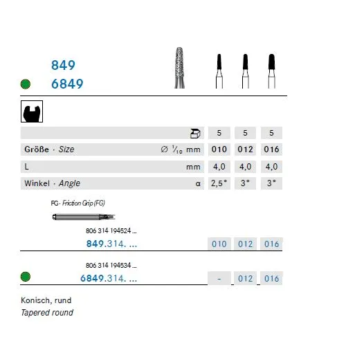 KOMET FG DIAMANT 6849/016 (5st)