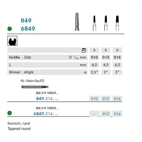 KOMET FG DIAMANT 849/010 (5st)