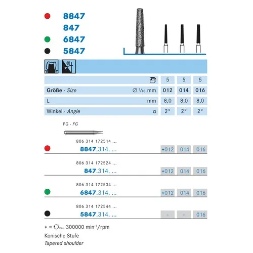 KOMET FG DIAMANT 6847/014 (5st)