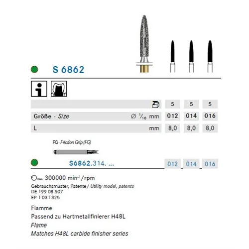 KOMET FG DIAMANT S6862/014 (5st)