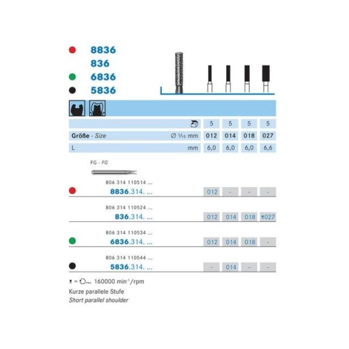 KOMET FG DIAMANT 836/012 (5st)