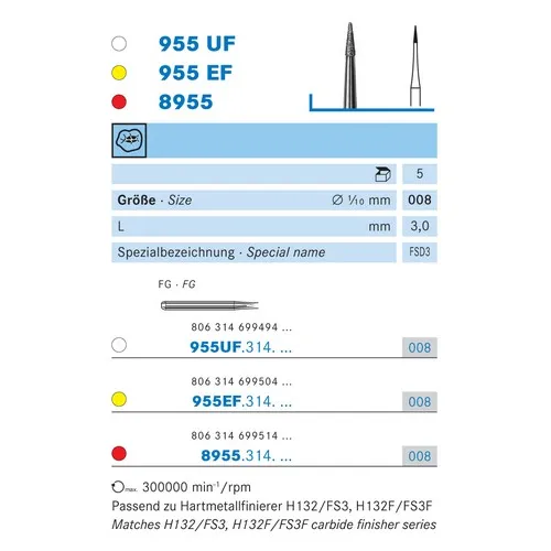 KOMET FG DIAMANT 955EF008 (5st)