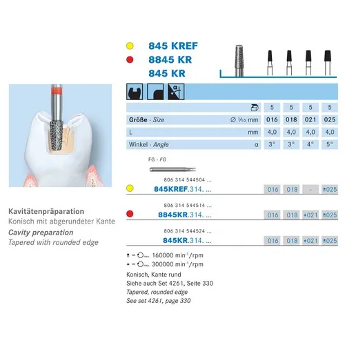 KOMET FG DIAMANT 845KREF025 (5st)