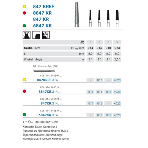 KOMET FG DIAMANT 847KR023 (5st)