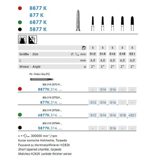 KOMET FG DIAMANT 8877K014 (5st)