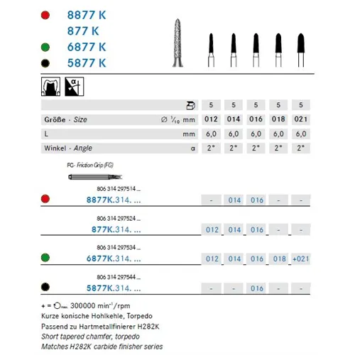 KOMET FG DIAMANT 8877K016 (5st)