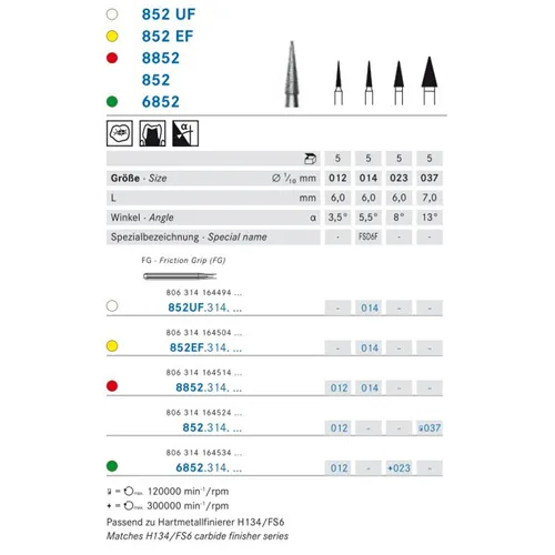 KOMET FG DIAMANT 8852/012 (5st)
