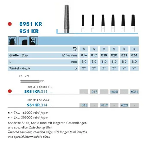 KOMET FG DIAMANT 8951KR024 (5st)