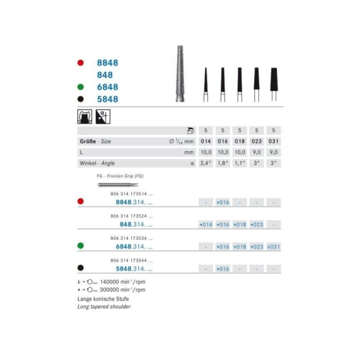 KOMET FG DIAMANT 5848/016 (5st)