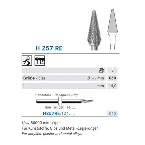 KOMET HP CARBIDE FRAIS H257RE060 (5st)