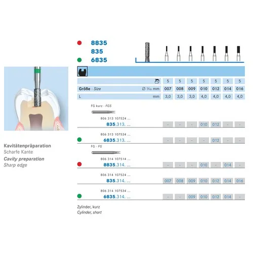 KOMET FG DIAMANT 835/007 (5st)