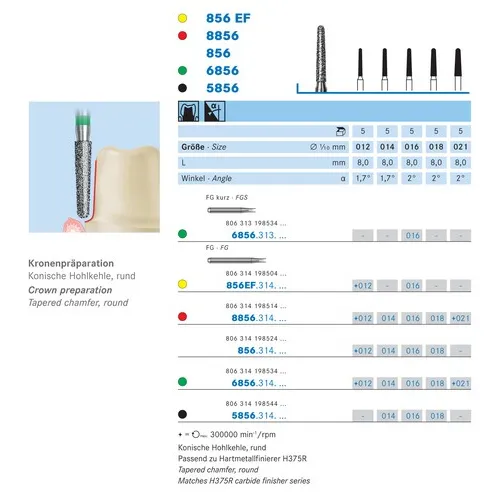 KOMET FG DIAMANT 6856/012 (5st)