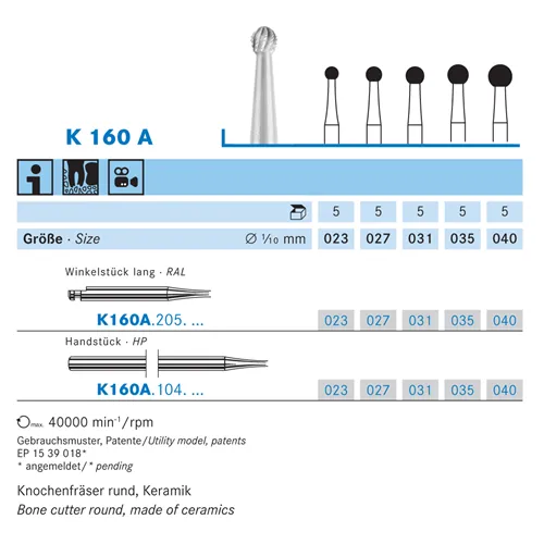 KOMET CERABUR RA-LONG K160A023 (5st)