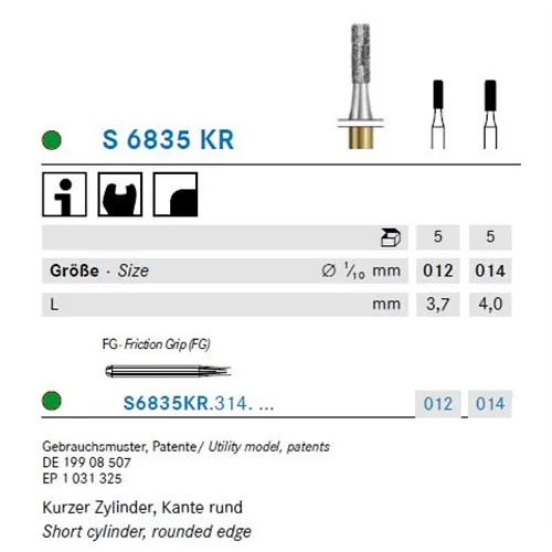 KOMET FG DIAMANT S6835KR014 (5st)