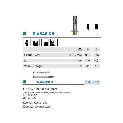 KOMET FG DIAMANT S6845KR018 (5st)
