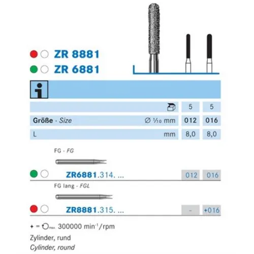 KOMET FG DIAMANT ZR6881/012 (5st)