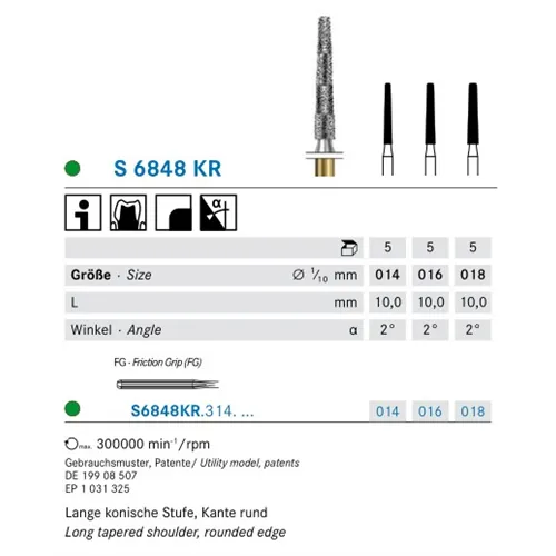 KOMET FG DIAMANT S6848KR/014 (5st)