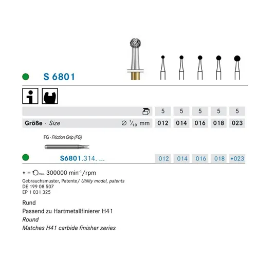 KOMET FG DIAMANT S6801/018 (5st)