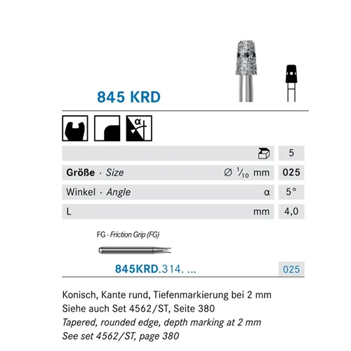 KOMET FG DIAMANT 845KRD/025 (5st)