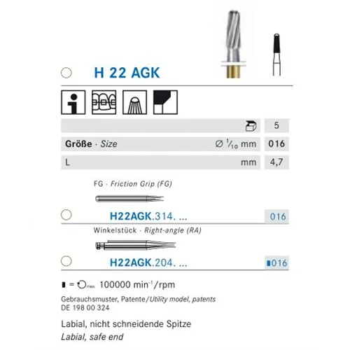 KOMET RA CARBIDE H22AGK016 (5st) LIJMRESTEN REMOVER