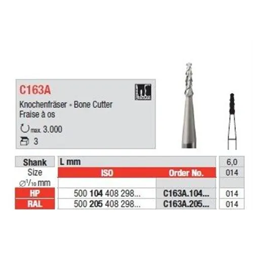 EDENTA RA-L CARBIDE BOTFRAIS C163A014 (3st)