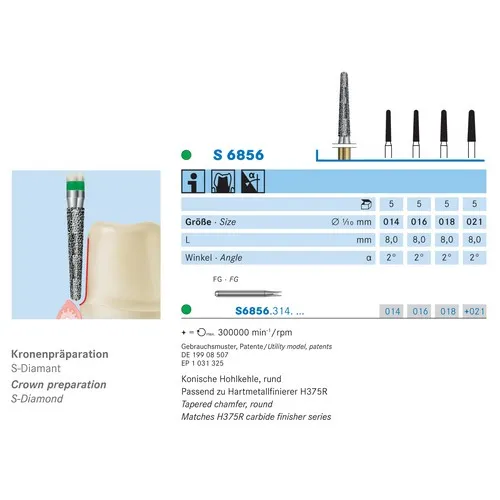 KOMET FG DIAMANT S6856/018 (5st)