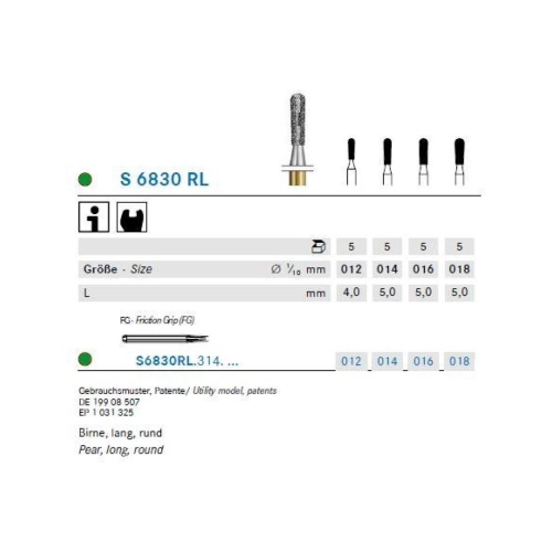 KOMET FG DIAMANT S6830RL014 (5st)