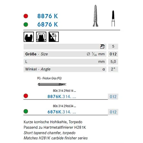 KOMET FG DIAMANT 6876K/012 (5st)