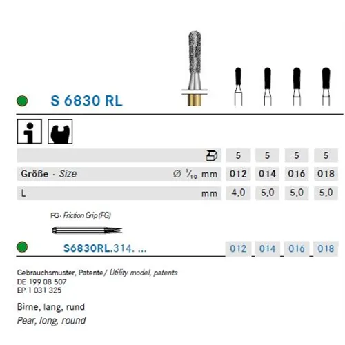 KOMET FG DIAMANT S6830RL018 (5st)