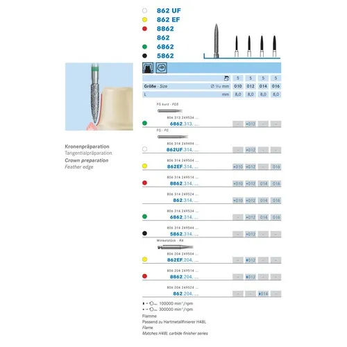 KOMET FG DIAMANT 862UF012 (5st)