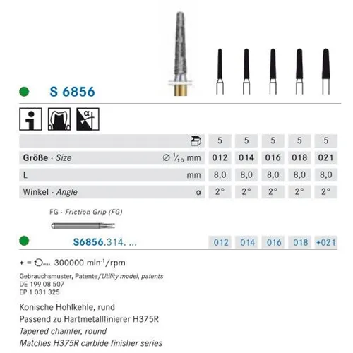 KOMET FG DIAMANT S6856/012 (5st)