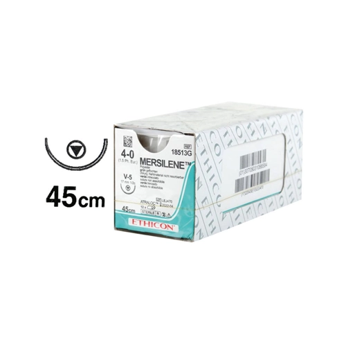 ETHICON SILK SUTURE MERSILENE 4-0 CUTTING ROUND 17mm 18513G (12x45cm)