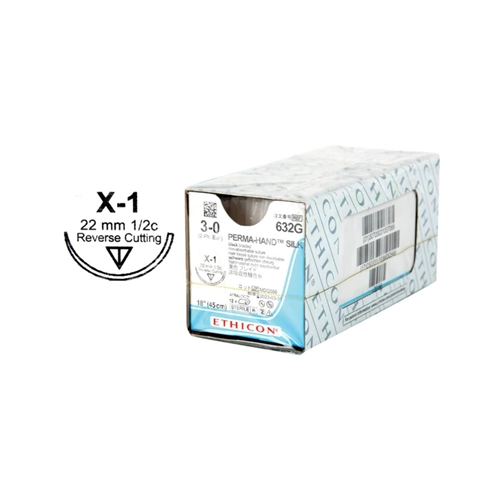 ETHICON SILK SUTURE 3-0 CUTTING 22mm 632G (12x45cm)