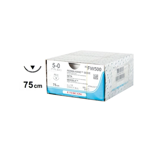 ETHICON SILK SUTURE 5-0 CUTTING 16mm FW500 (36x75cm)