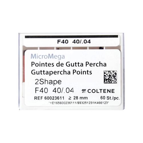 MICRO MEGA 2SHAPE GUTTA PERCHA POINTS F40 40/.04 (60st)