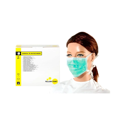 YELLOW POINT MONDMASKERS TYPE IIR ANTI-FOG MET KOORD GROEN (50st)