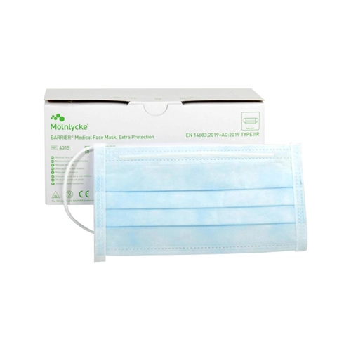 MÖLNLYCKE SURGINE FACE MASKS TYPE IIR WITH EARLOOP BLUE (50st)