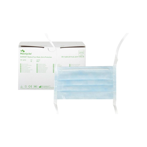 MÖLNLYCKE MEDICAL FACE MASKS TYPE IIR TIE-ON BLUE (50st)