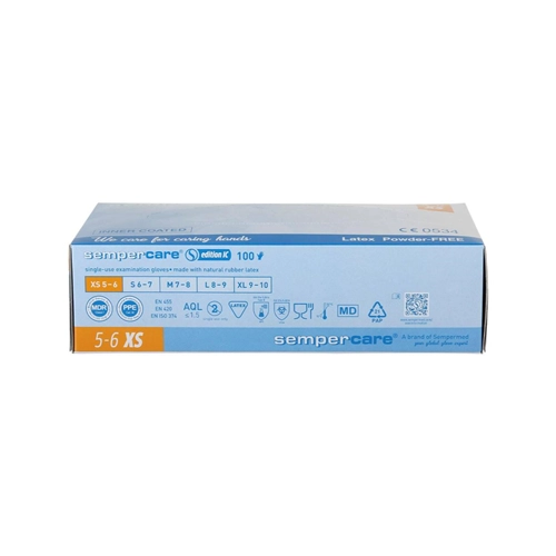 SEMPERIT SEMPERCARE HANDSCHOENEN LATEX POEDERVRIJ X-SMALL (100st)