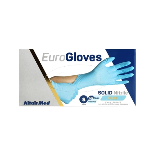EUROGLOVES SOLID NITRILE POEDERVRIJ BLAUW SMALL (100st)