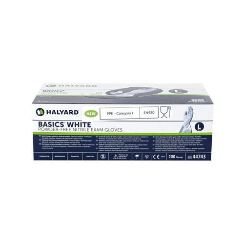 HALYARD NITRILE BASICS HANDSCHOEN WIT LARGE (200st)