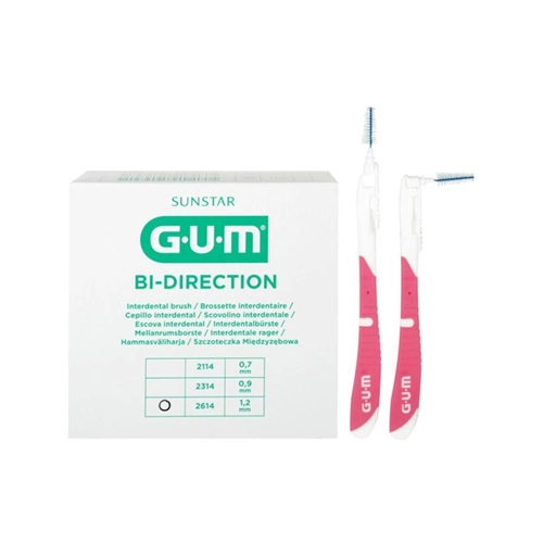 GUM BI-DIRECTION BRUSHES CONISCH LARGE 1,2mm ROZE (36st)